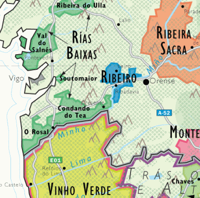 map of spain and portugal. Wine Map of Spain and Portugal