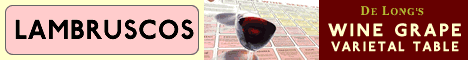 De long's wine grape varietal table