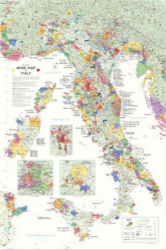 Wine map of italy