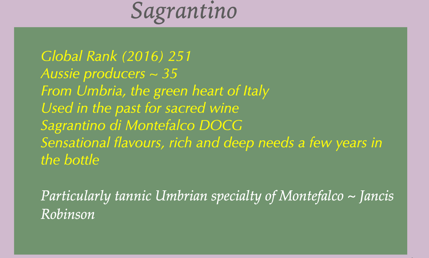 Quick facts about Sagrantino
