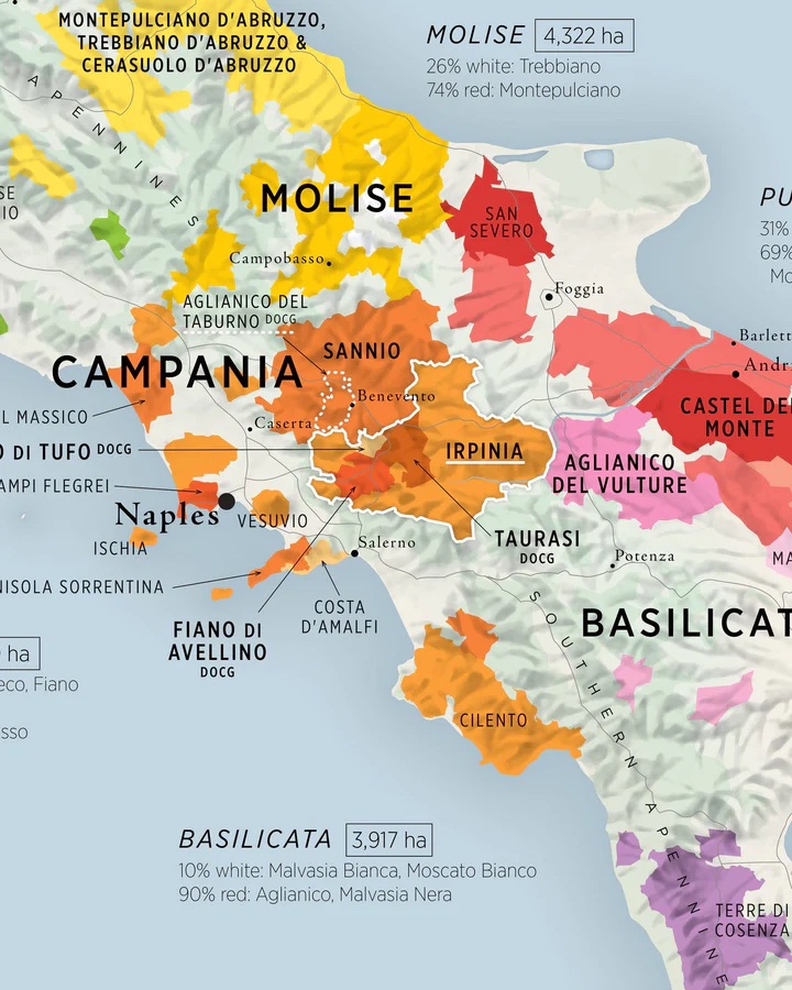 New wine map of Italy