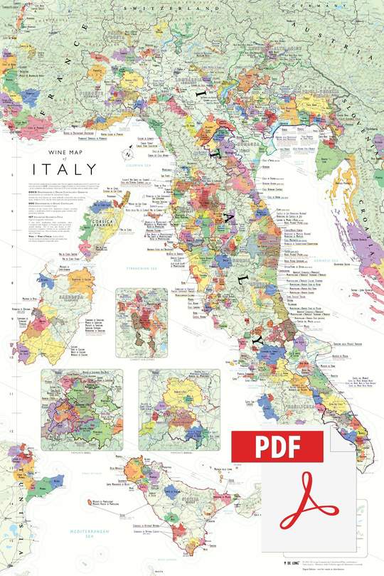 Digital wine map of Italy
