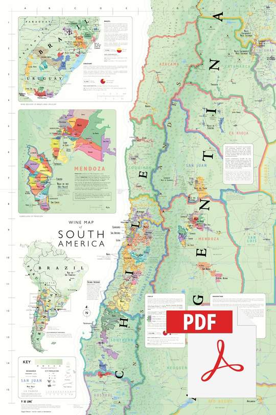 Digital wine map of South America