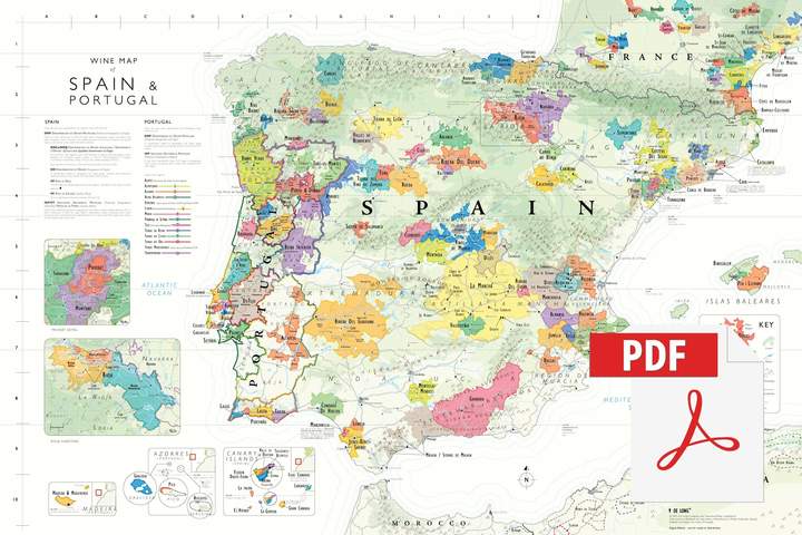 Digital wine map of Spain and Portugal