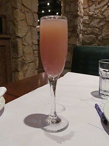 Bellini made from Prosecco and peach nectar