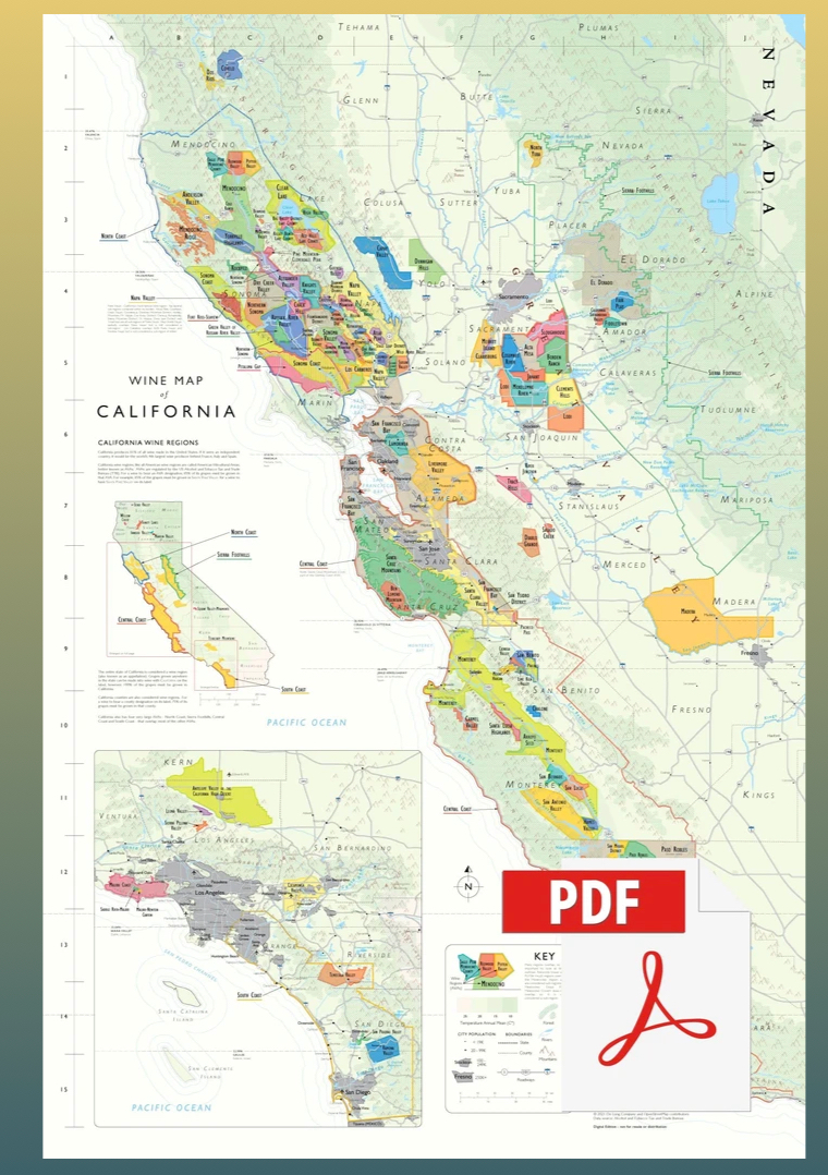 Wine map of California