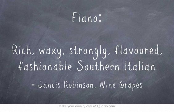 Jancis Robinson quote about Fiano white wine variety
