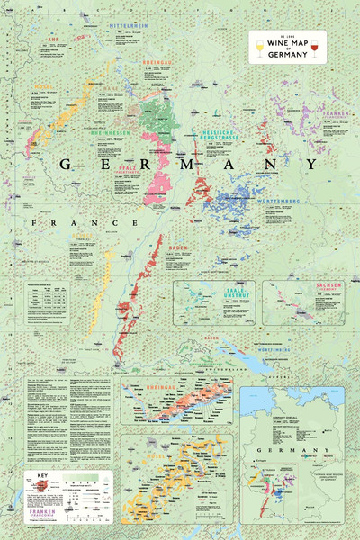 Wine Map of Germany by De Long