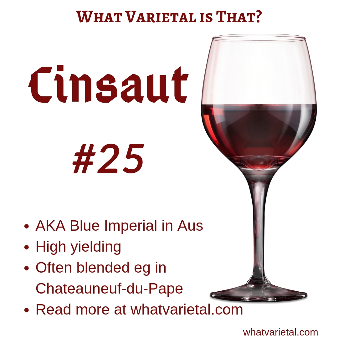 Cinsaut red wine variety is described in the book What Varietal is That?