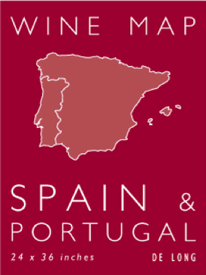 Wine map of Spain and Portugal.