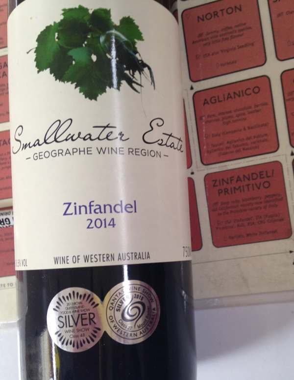 Zinfandel wine from made By Smallwater wines in the Geographe region of Western Australia