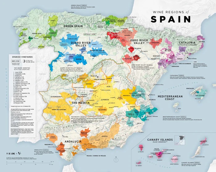 Spanish wine regions map litychecker